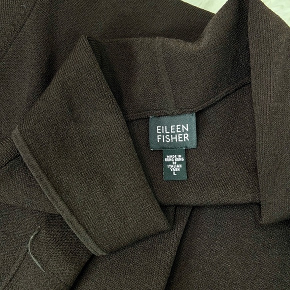 EILEEN FISHER WOMENS BROWN BUTTON FRONT CARDIGAN SWEATER L - Picture 11 of 14